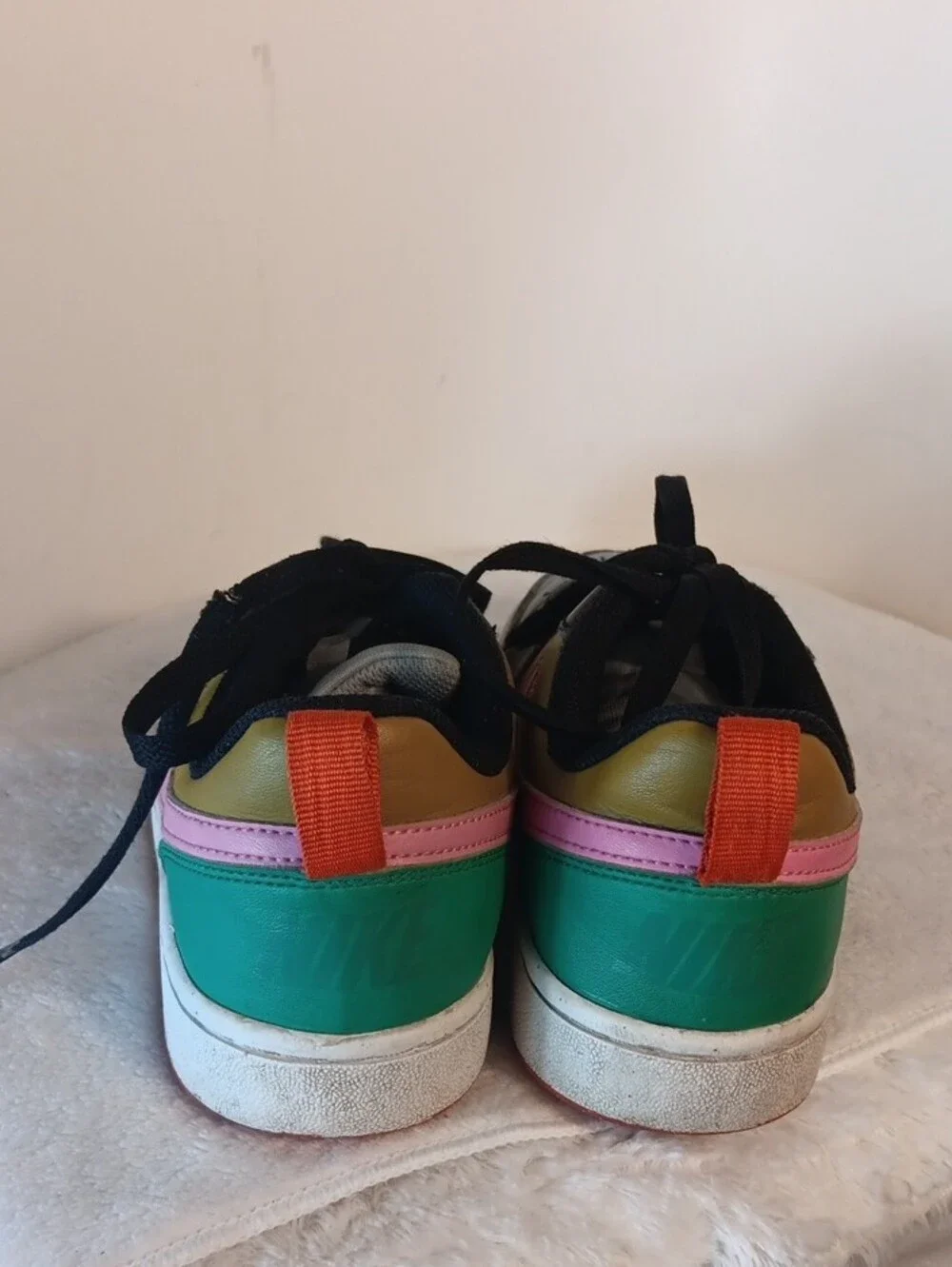 Nike Court Borough Low-Top Sneakers with Pink Swoosh and Teal Heel